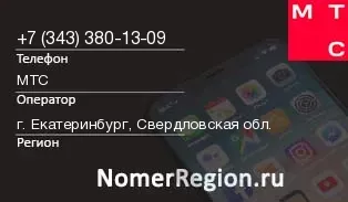 Кто звонил с 3433801309 - регион и оператор